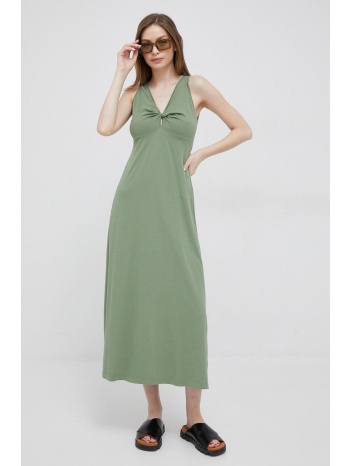 βαμβακερό φόρεμα deha χρώμα πράσινο 100% βαμβάκι