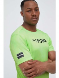 μπλουζάκι προπόνησης puma fit χρώμα: πράσινο 100% πολυεστέρας