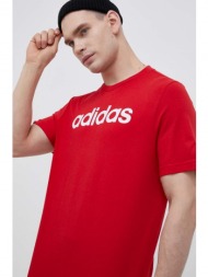 βαμβακερό μπλουζάκι adidas χρώμα: κόκκινο 100% βαμβάκι