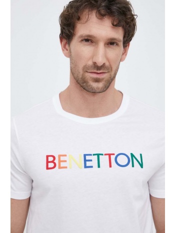 βαμβακερό μπλουζάκι united colors of benetton χρώμα άσπρο