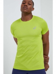 μπλουζάκι για τρέξιμο asics core χρώμα: πράσινο 100% ανακυκλωμένος πολυεστέρας
