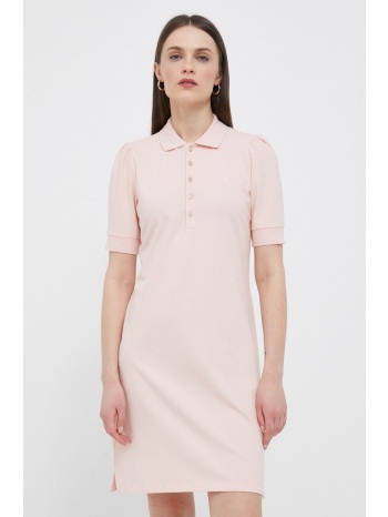 φόρεμα lauren ralph lauren χρώμα ροζ 97% βαμβάκι, 3%