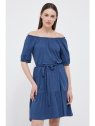βαμβακερό φόρεμα gap χρώμα: ναυτικό μπλε 100% βαμβάκι