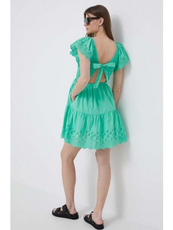βαμβακερό φόρεμα gap χρώμα πράσινο κύριο υλικό 100%