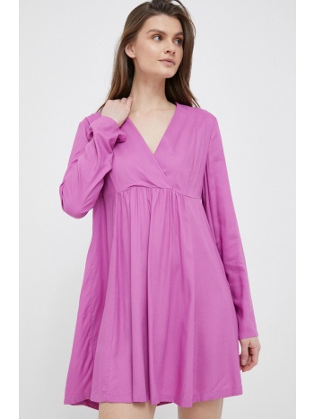 φόρεμα united colors of benetton χρώμα μοβ 100% βισκόζη