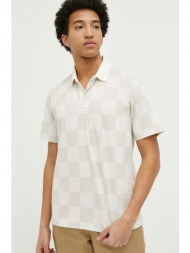 βαμβακερό μπλουζάκι πόλο abercrombie & fitch χρώμα: μπεζ 100% βαμβάκι