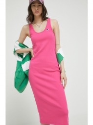 φόρεμα champion χρώμα: ροζ 91% βαμβάκι, 9% μαλλί
