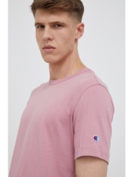 βαμβακερό μπλουζάκι champion χρώμα: ροζ 100% βαμβάκι