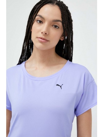 μπλουζάκι προπόνησης puma train favorite χρώμα μοβ υλικό