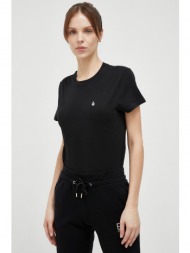 βαμβακερό μπλουζάκι volcom χρώμα: μαύρο 100% οργανικό βαμβάκι