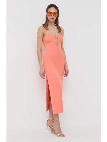 φόρεμα bardot χρώμα πορτοκαλί κύριο υλικό 100%