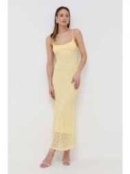 φόρεμα bardot χρώμα: κίτρινο κύριο υλικό: 45% πολυαμίδη, 40% βαμβάκι, 15% σπαντέξ