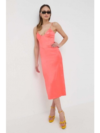 φόρεμα bardot χρώμα πορτοκαλί 97% πολυεστέρας, 3% σπαντέξ