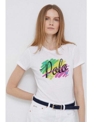 βαμβακερό μπλουζάκι polo ralph lauren χρώμα άσπρο 100%
