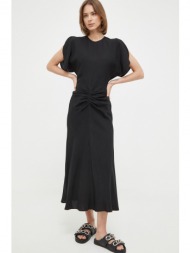 φόρεμα victoria beckham χρώμα: μαύρο 100% βισκόζη
