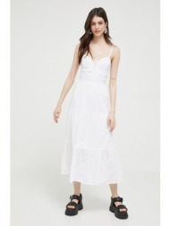 βαμβακερό φόρεμα hollister co. χρώμα: άσπρο κύριο υλικό: 100% βαμβάκι
φόδρα: 100% πολυεστέρας