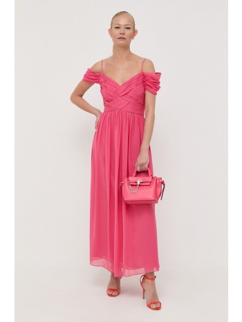 μεταξωτό φόρεμα luisa spagnoli χρώμα ροζ κύριο υλικό 100%