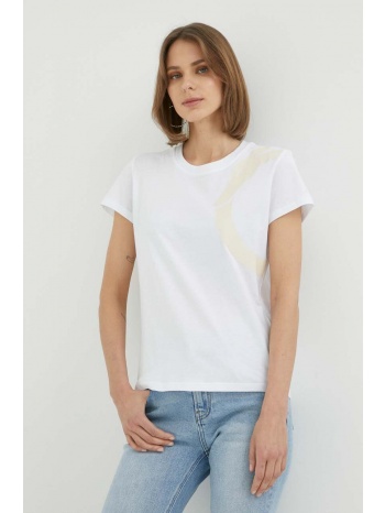 βαμβακερό μπλουζάκι trussardi χρώμα άσπρο 100% βαμβάκι