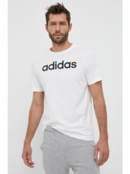 βαμβακερό μπλουζάκι adidas χρώμα: άσπρο 100% βαμβάκι