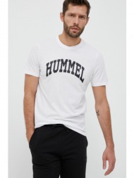 βαμβακερό μπλουζάκι hummel χρώμα: άσπρο 100% οργανικό βαμβάκι