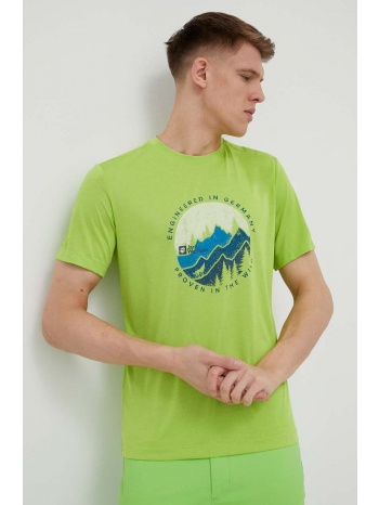 αθλητικό μπλουζάκι jack wolfskin hiking χρώμα πράσινο 100%