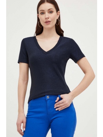 μπλουζάκι morgan χρώμα ναυτικό μπλε 86% πολυαμίδη, 9%