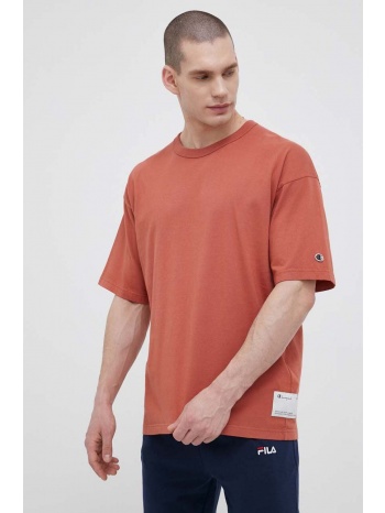 βαμβακερό μπλουζάκι champion χρώμα πορτοκαλί 100% οργανικό