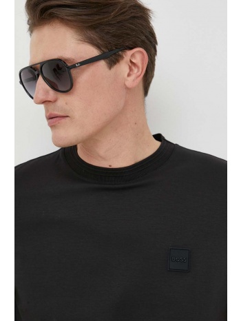 βαμβακερό μπλουζάκι boss χρώμα μαύρο κύριο υλικό 100%