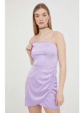 φόρεμα hollister co. χρώμα μοβ κύριο υλικό 94%