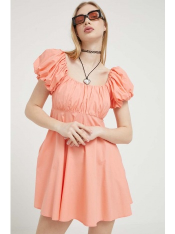 φόρεμα abercrombie & fitch χρώμα πορτοκαλί κύριο υλικό