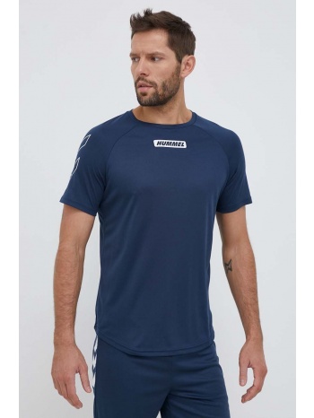 μπλουζάκι προπόνησης hummel topaz χρώμα ναυτικό μπλε 100%