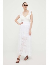 βαμβακερή φούστα guess χρώμα: άσπρο 100% βαμβάκι