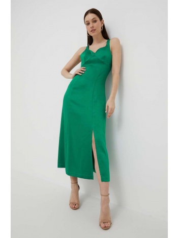 φόρεμα united colors of benetton χρώμα πράσινο 100%