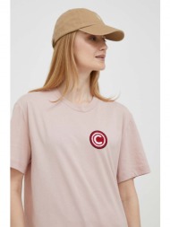 βαμβακερό μπλουζάκι colmar χρώμα: ροζ 100% βαμβάκι