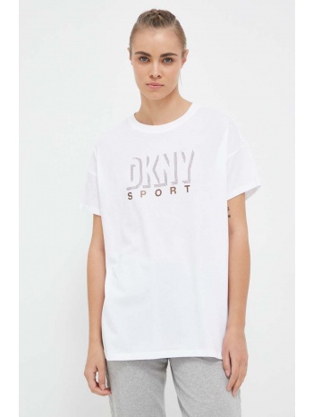 βαμβακερό μπλουζάκι dkny χρώμα άσπρο 100% βαμβάκι