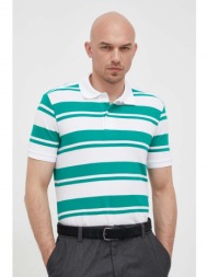 βαμβακερό μπλουζάκι πόλο united colors of benetton χρώμα: πράσινο 100% βαμβάκι