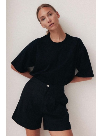 βαμβακερό μπλουζάκι muuv. ready to wear χρώμα μαύρο 100%