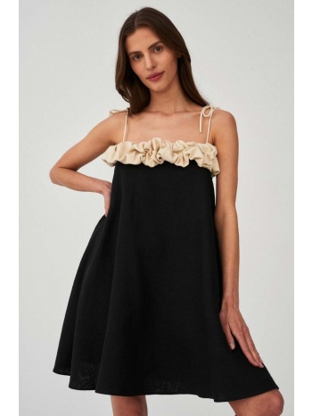 φόρεμα undress code bambina χρώμα μαύρο 100% ραμί