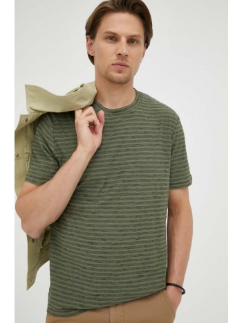 βαμβακερό μπλουζάκι marc o`polo χρώμα πράσινο 100% βαμβάκι