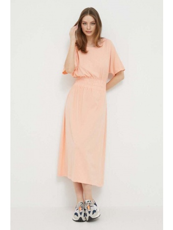 βαμβακερό φόρεμα deha χρώμα πορτοκαλί 100% βαμβάκι
