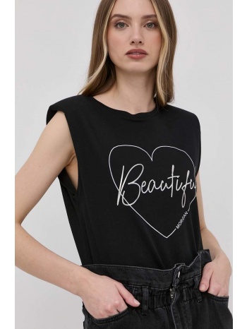μπλουζάκι morgan γυναικεία, χρώμα μαύρο 50% βαμβάκι, 50%