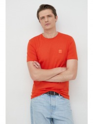 βαμβακερό μπλουζάκι boss boss casual , χρώμα: κόκκινο 100% βαμβάκι