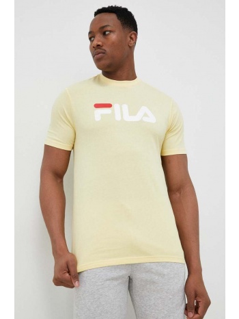 βαμβακερό μπλουζάκι fila χρώμα κίτρινο 100% βαμβάκι