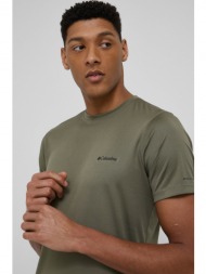 αθλητικό μπλουζάκι columbia zero rules χρώμα: πράσινο 100% πολυεστέρας