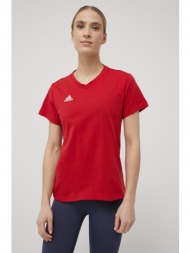 μπλουζάκι adidas performance entrada 22 γυναικείο, χρώμα: κόκκινο 100% βαμβάκι