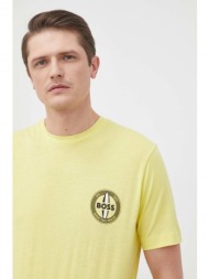 μπλουζάκι boss ανδρικά, χρώμα: κίτρινο 80% βαμβάκι, 20% lyocell