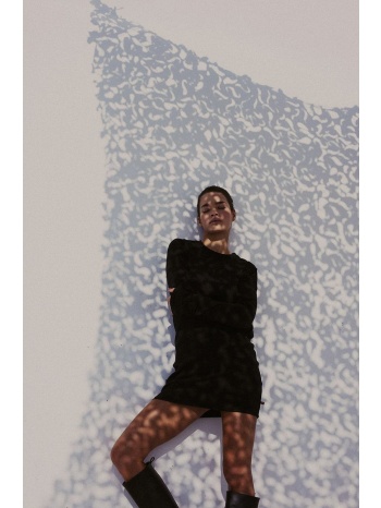 φόρεμα muuv. ready or not χρώμα μαύρο 100% βαμβάκι