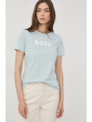 βαμβακερό μπλουζάκι boss χρώμα: πορτοκαλί