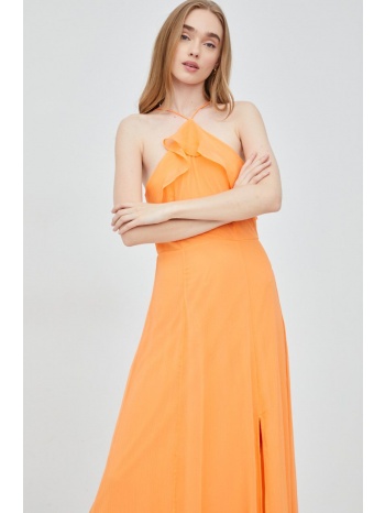 φόρεμα vero moda χρώμα πορτοκαλί, φόδρα 100%