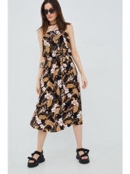 φόρεμα rip curl χρώμα: μαύρο, 100% βισκόζη